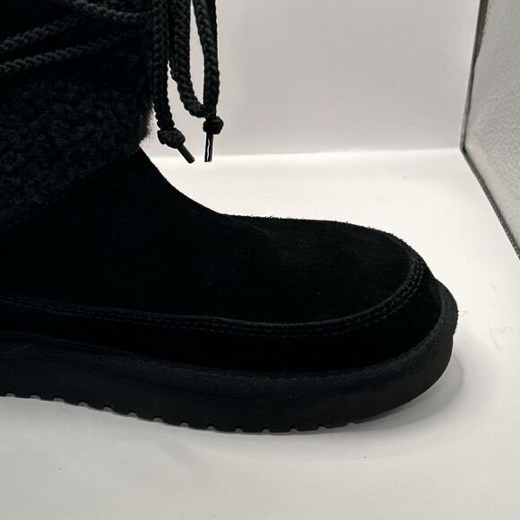 Koolaburra UGG Michon Black Suede Shearling Winter Boots Women’s 6 STORE MODEL - Picture 3 of 16